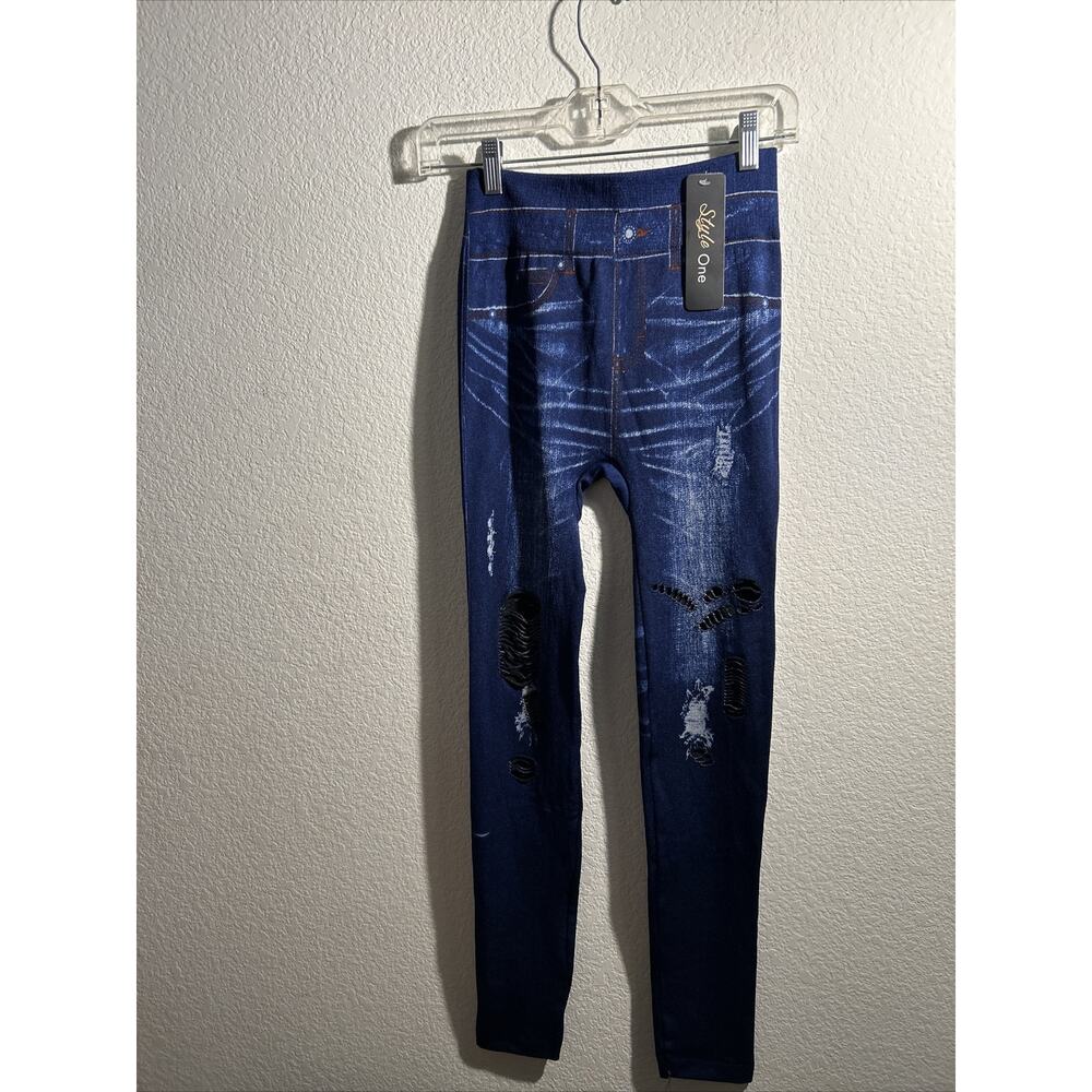 Women’s Style One Regular One Size Leggings NWT Navy Blue